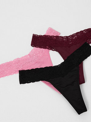 NLY Lingerie3-pack Lovely Feels Thong 3-pack - Multi/Mönstrad