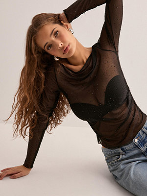 Toppar - JJXX Jxkia Ls Shine Top Wvn - Svart