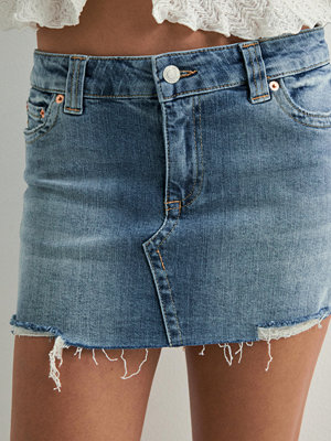Nelly Low Waist Jeans Skirt - Blå