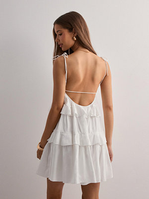 Nelly Volume Flounce Dress - Vit