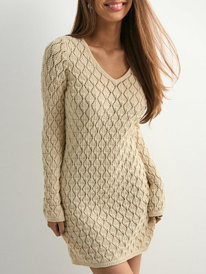 Vero Moda Vmrani Ls V-Neck Short Knit Dress V - Beige