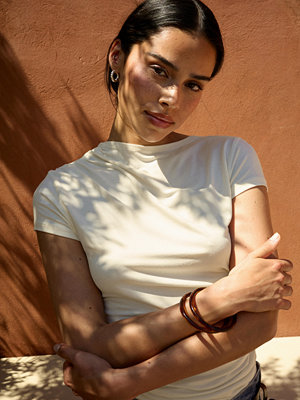 Nelly Soft Drape Tee - Beige