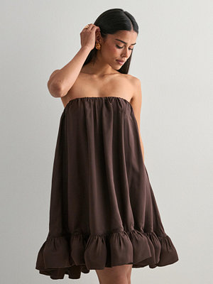 Malina Mikala Strapless Ruffled Mini Dress - Brun