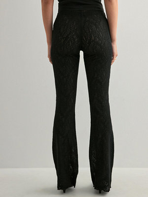 Nelly byxor Lace Flare Pants - Svart