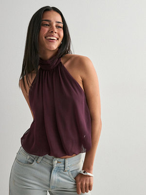 Nelly Puffy Halterneck Top - Röd