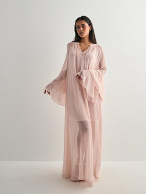 Vero Moda Vmcamille Ls Frill Maxi Dress Wvn E - Rosa