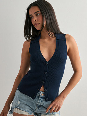 Vero Moda Vmwillow Sl V-Neck Polo Top - Blå