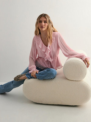 Vero Moda Vmdora L/S Frill Pleat Top Wvn Exp - Rosa