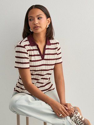 Only Onlhalia S/S Collar Top Box Jrs - Rutigt/Randigt