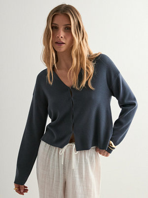 Pieces Pctia Ls V-Neck Knit Cardigan Bc - Blå