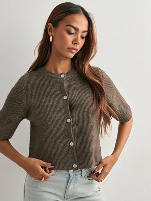 Pieces Pcsilly Ss O-Neck Knit Cardigan Noo - Brun