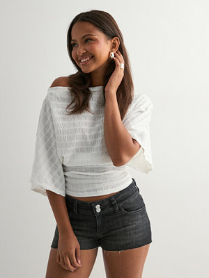 Nelly Stitch Jeans Shorts - Svart