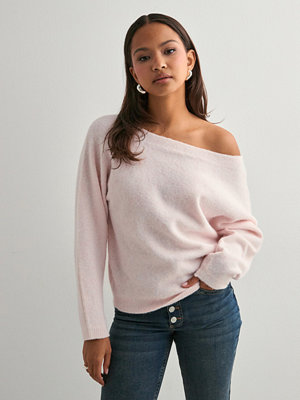 Nelly Wide Neck Knit Sweater - Rosa