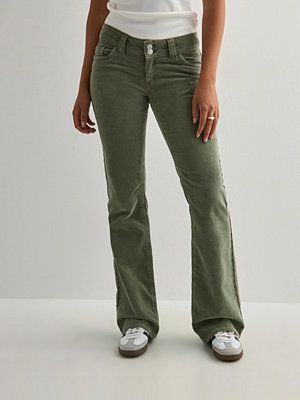 Nelly byxor Low Waist Corduroy Stitch Jeans - Grön