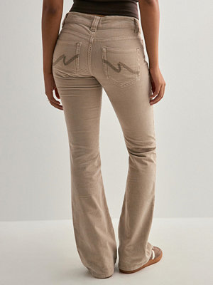 Nelly byxor Low Waist Corduroy Stitch Jeans - Beige