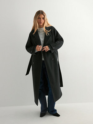 Nelly Warm Trench Coat - Svart