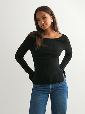 Vero Moda Awsinka Ls Boatneck Knit Top - Svart