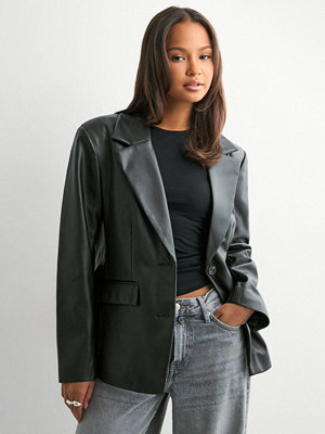 Only Onlverona Faux Leather Fit Blazer C - Svart