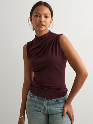 Pieces Pcmadison Sl Draped Top Noos Bc - Röd