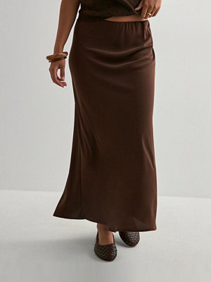 Pieces Pcfranan Hw Ankle Skirt Noos Bc - Brun