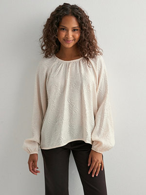 Pieces Pcjemma Ls O-Neck Blouse Jrs D2D Pp - Vit