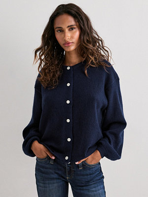 Pieces Pcida Ls O-Neck Knit Cardigan Noos - Blå