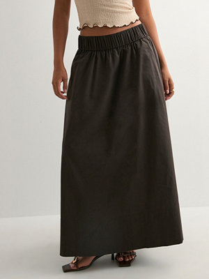 Neo Noir Yara Long Poplin Skirt - Brun