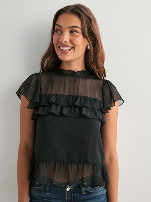 Nelly Flounce Around Blouse - Svart