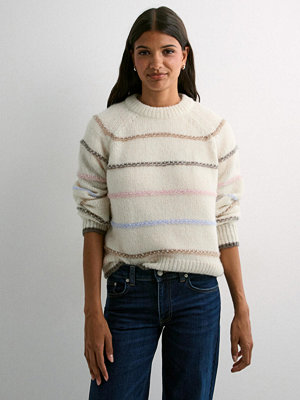 Pieces Pcnelia Ls O-Neck Knit Noos Bc - Vit