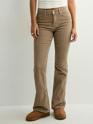 Vero Moda Vmflash Mr Flared Corduroy Pants No - Beige