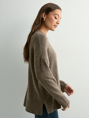 Only Onlhazel Ls Highneck Overs Pull Knt - Brun
