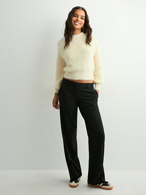 Only Onllulu Ls Rib Short O-Neck Cc Knt - Beige