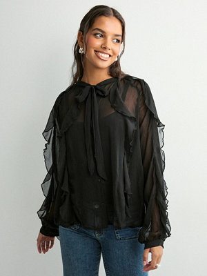 Only Onltaryn Ls Romantic Ruffle Blouse - Svart