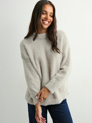 Pieces Pcovy Ls Mock Neck Knit Pwp Bc - Beige