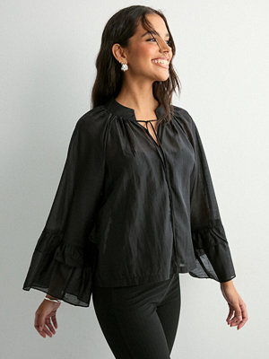 Vero Moda Vmjenna 7/8 Frill Top Wvn Ga - Svart