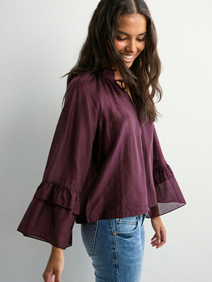 Vero Moda Vmjenna 7/8 Frill Top Wvn Ga - Röd