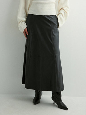 Vero Moda Vmolive Hw Coated Ankle Skirt Prm - Svart