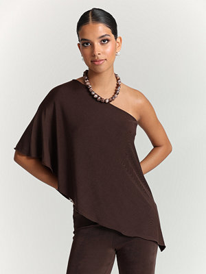 Toppar - Nelly Soft Glam Shoulder Top - Brun