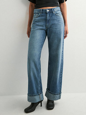 Jeans - Only Onlella Mw Wide Fold Up Dnm TAI519 - Blå