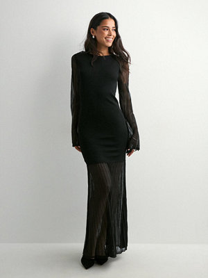 Malina Haisley sheer knitted maxi dress - Svart