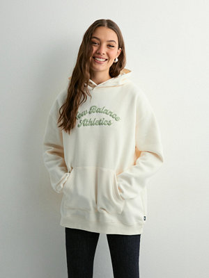 New Balance Linear Heritage Fleece Long Hoodie - Vit
