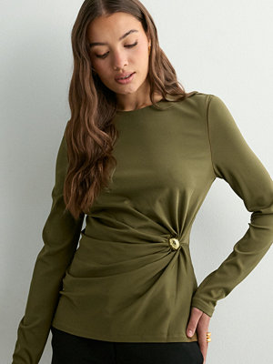 Malina Mailey Jersey Embellished Long Sleeve Top - Grön