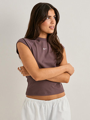 Nike W Nsw Chill Knit Rib Ss Top - Lila