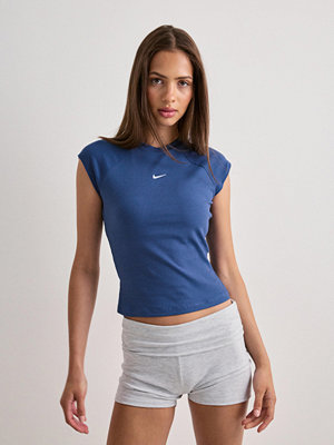 Nike W Nsw Chill Knit Rib Ss Top - Blå