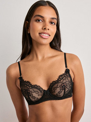 Nelly Lash Lace Balconette Bra - Svart