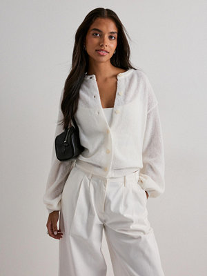 Pieces Pcida Ls O-Neck Knit Cardigan Noos - Vit