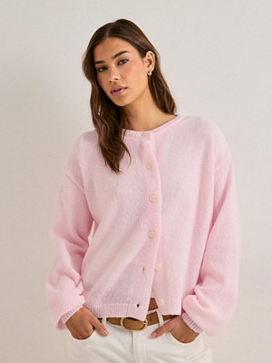 Pieces Pcida Ls O-Neck Knit Cardigan Noos - Rosa