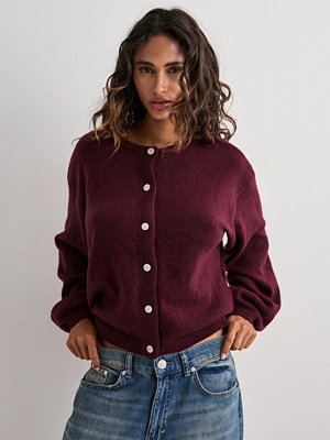 Pieces Pcida Ls O-Neck Knit Cardigan Noos - Röd