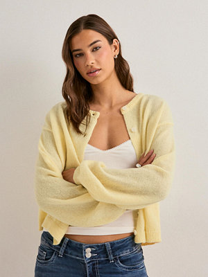 Pieces Pcida Ls O-Neck Knit Cardigan Noos - Gul