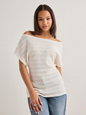 Toppar - Nelly Crochet Slit Top - Vit